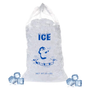 Reusable 20 Lbs Drawstring Plastic Ice Storage Bag
