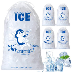 Reusable 10 Lbs Drawstring Plastic Ice Storage Bag