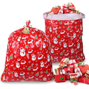 Large Christmas LDPE Gift Bags with Drawstrings
