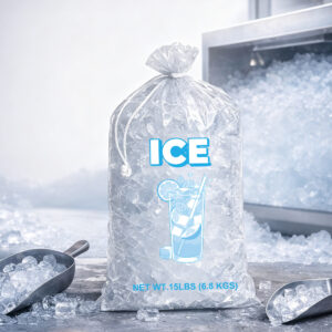 Reusable 15 Lbs Drawstring Plastic Ice Storage Bag