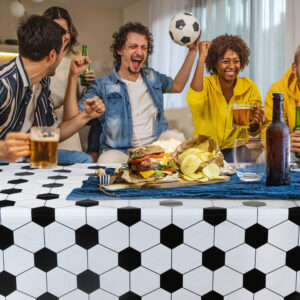 Soccer Pattern PE Plastic Tablecloth