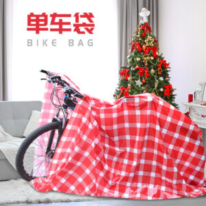 Red & White Plaid Plastic Bike Storage Bag