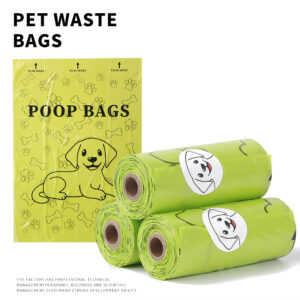 Green Printed Dog Poop Bags, HDPE Pet Waste Bags